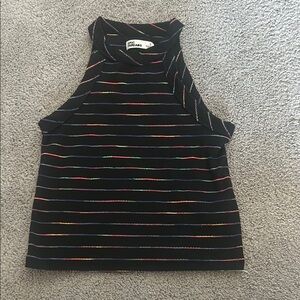 Epic Threads Black and Orange Crop Muscle Tee